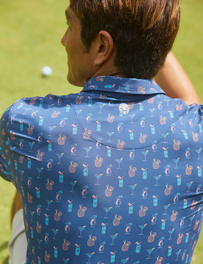 Blue Hawaii Performance Polo - Indigo