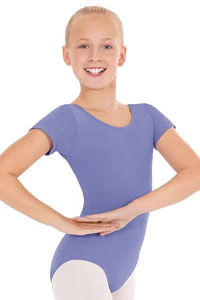 Eurotard Kids Cotton Lycra® Short Sleeve Leotard, White 1043