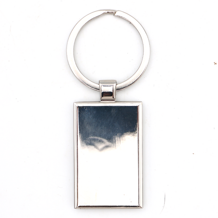 Hawaii Koa Wood and Chrome Keychain - Back View