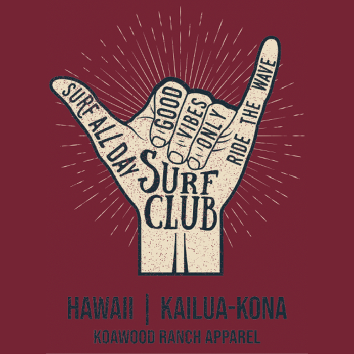 Hawaii Shaka Short Sleeve Tee - Cardinal