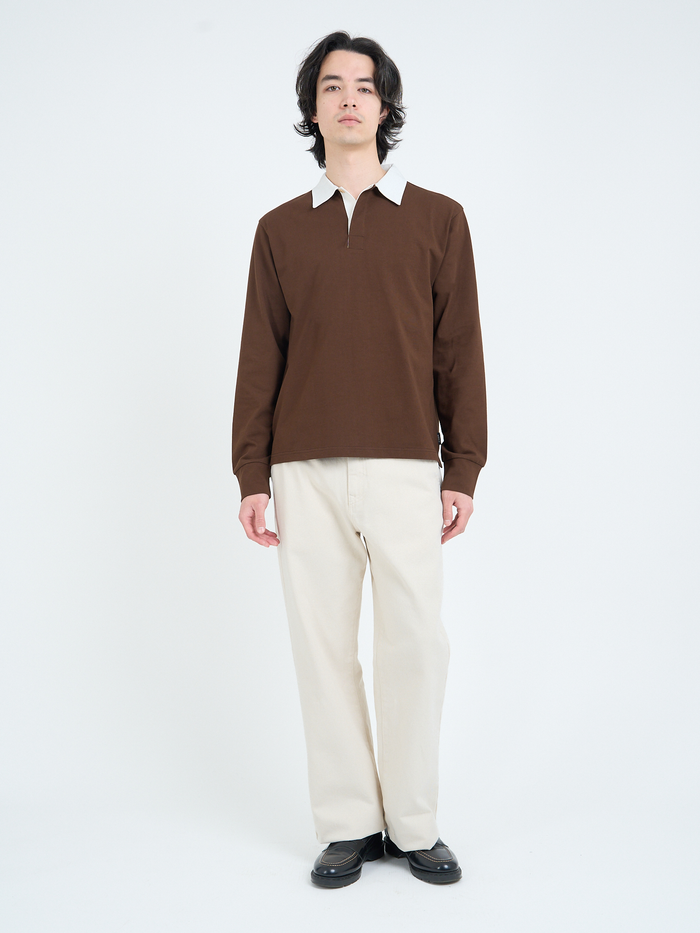 Heavy Long Sleeve Rugby Top Parton Brown