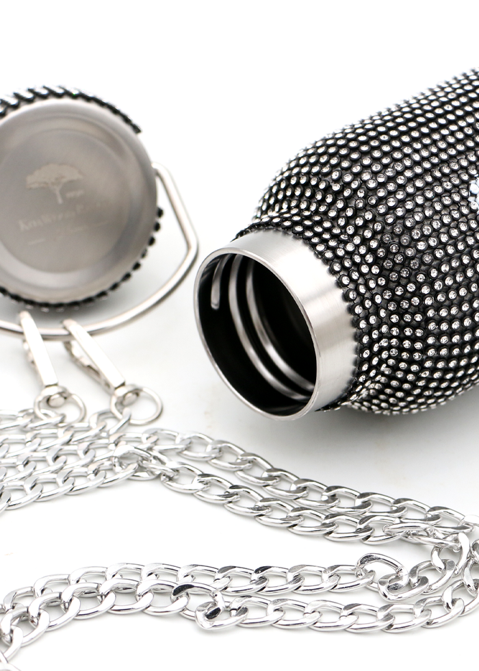 Island Bling Water Bottle - Black - Close-Up