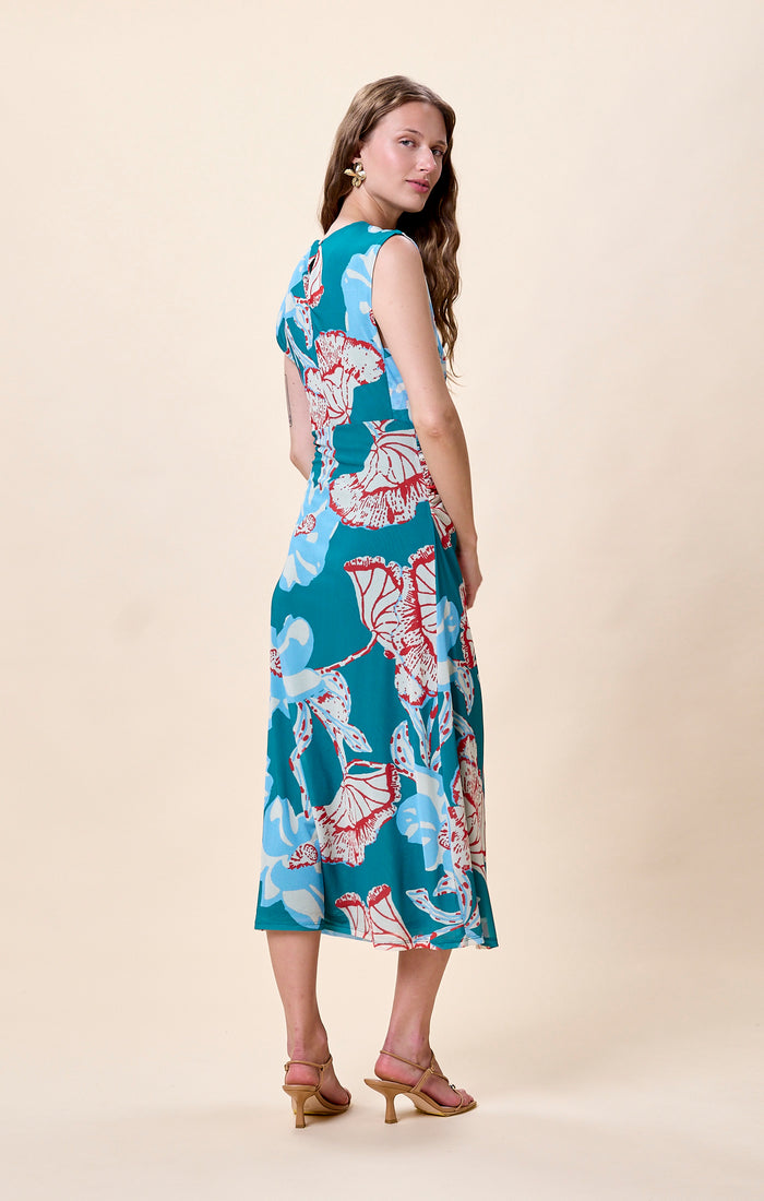 Joelle Midi Dress in La Rouge North Sea