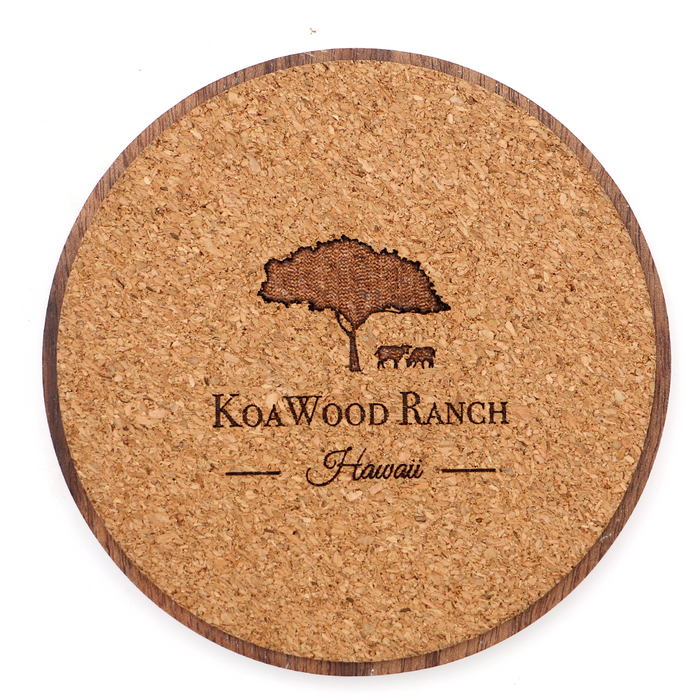 Koa Wood Coasters Flora - Back View