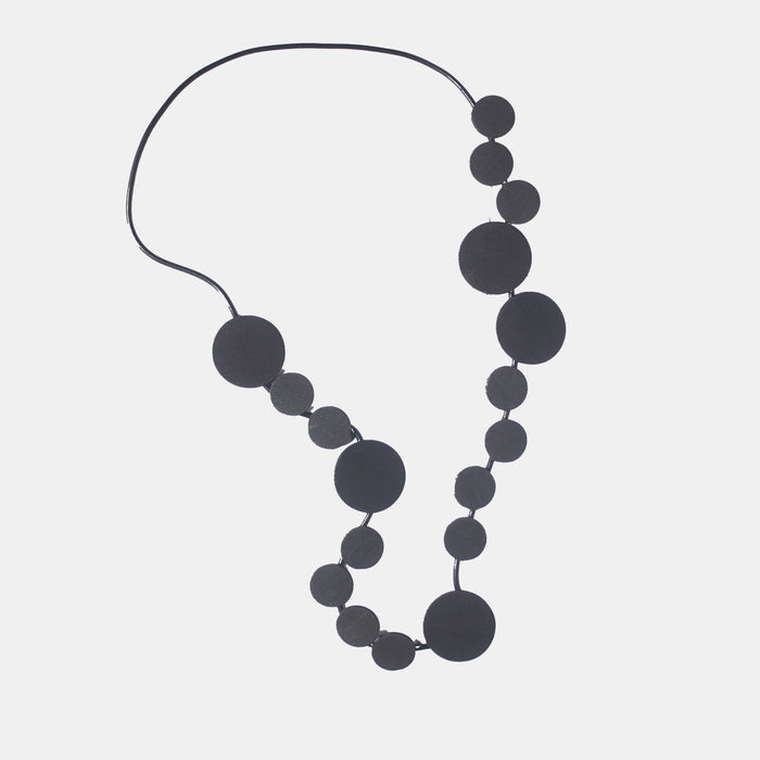 Ladies' Black Disc Necklace - Black