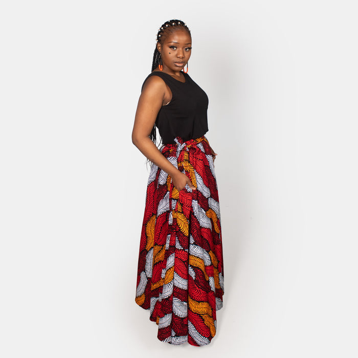 Ladies' Busi Wrap Cotton Skirt - Red