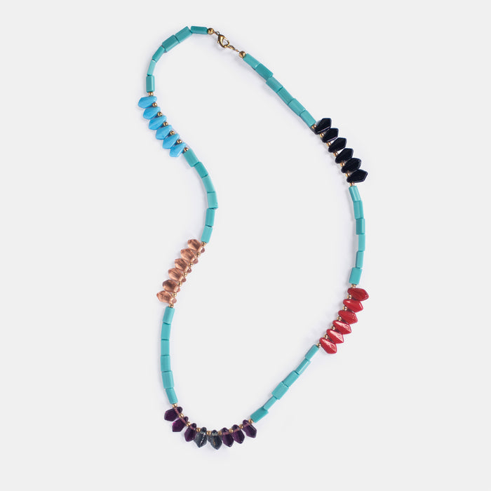 Ladies' Flat Beads Necklace - Purple