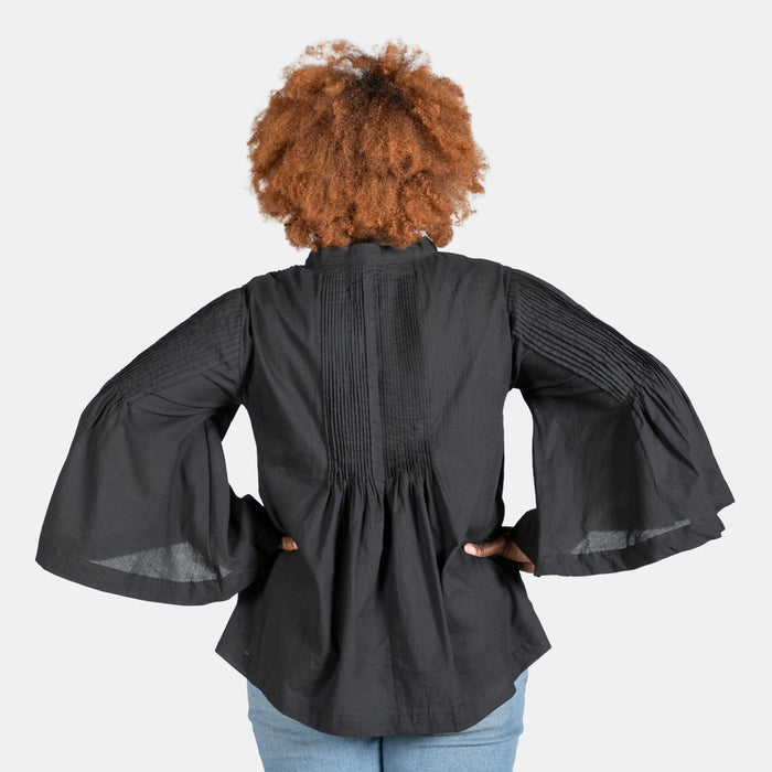 Ladies' Pintuck Top - Black