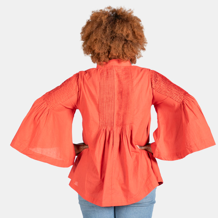 Ladies' Pintuck Top - Red