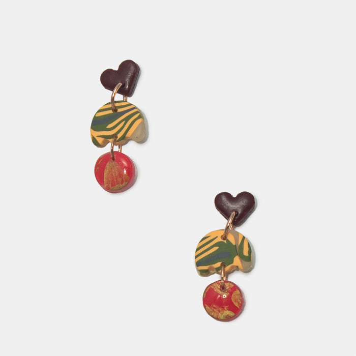 Ladies' Small Heart Clay Earrings