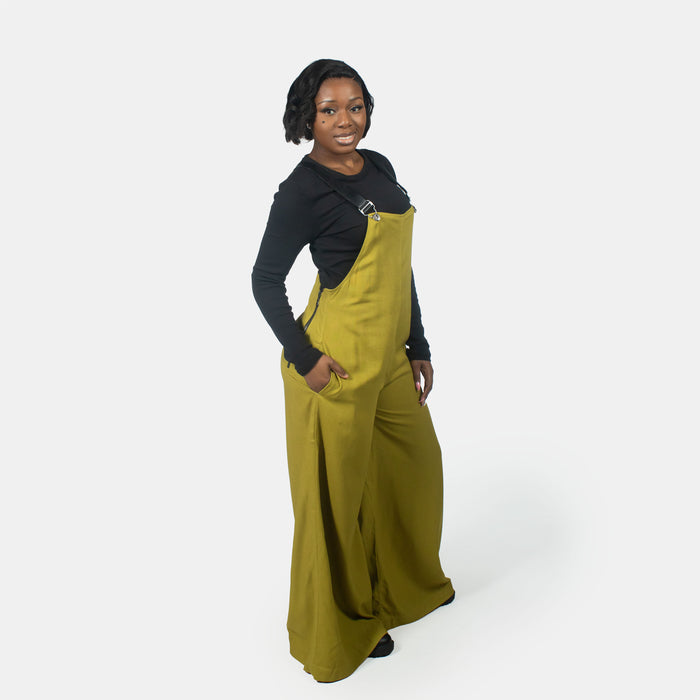 Ladies' Strappy Dungaree - Chartreuse