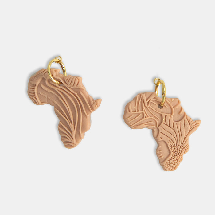 Map Of Africa Earrings - Pink