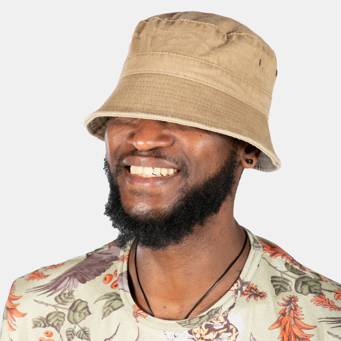 Men's African Sun Bucket Hat - Stone