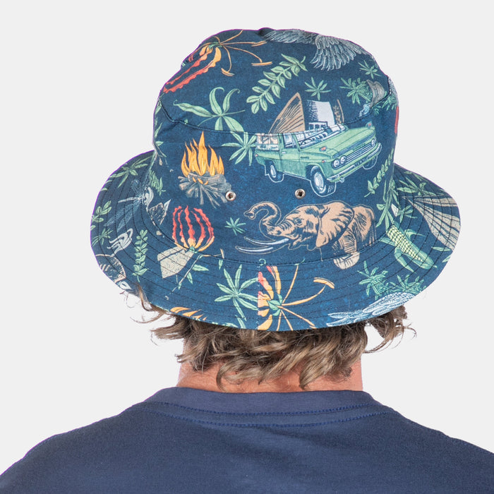 Men's Tropical Jungle Bucket Hat - Navy