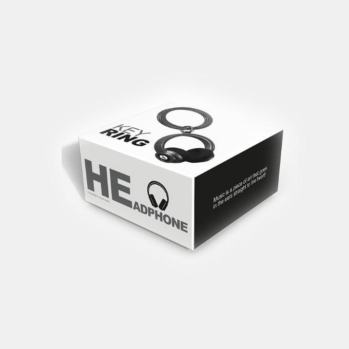 Miniature 3D Headphones Charm Metal Keyring