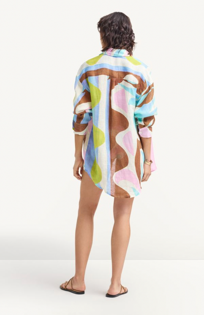 Playa Boyfriend Shirt in Coast Colorblock