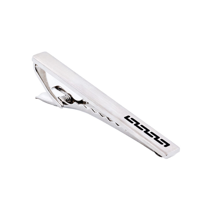 Rhodium plated Black Printed Tie Bar