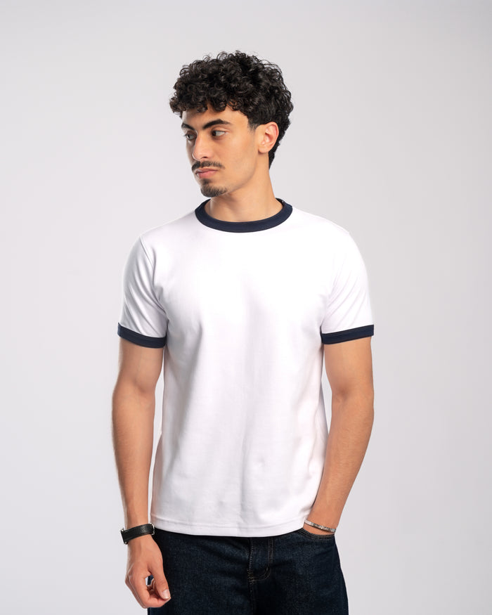M / White - navy blue