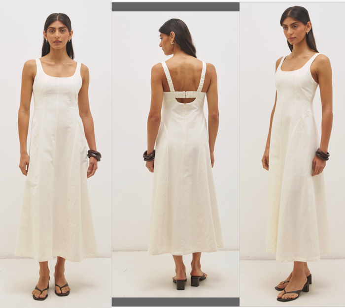 Rosario Ruched Dress - Off-White