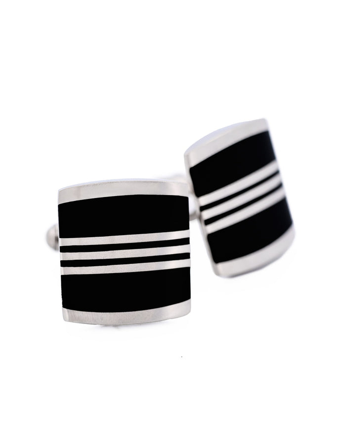 Stainless Steel Black Cufflinks