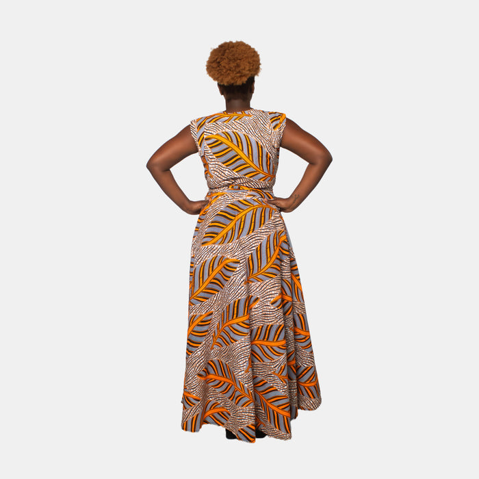 Woman's Leafy Sponono Spring Dress - Stone