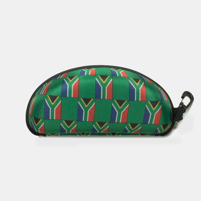 Zip SA Flag Sunglass Case - Green