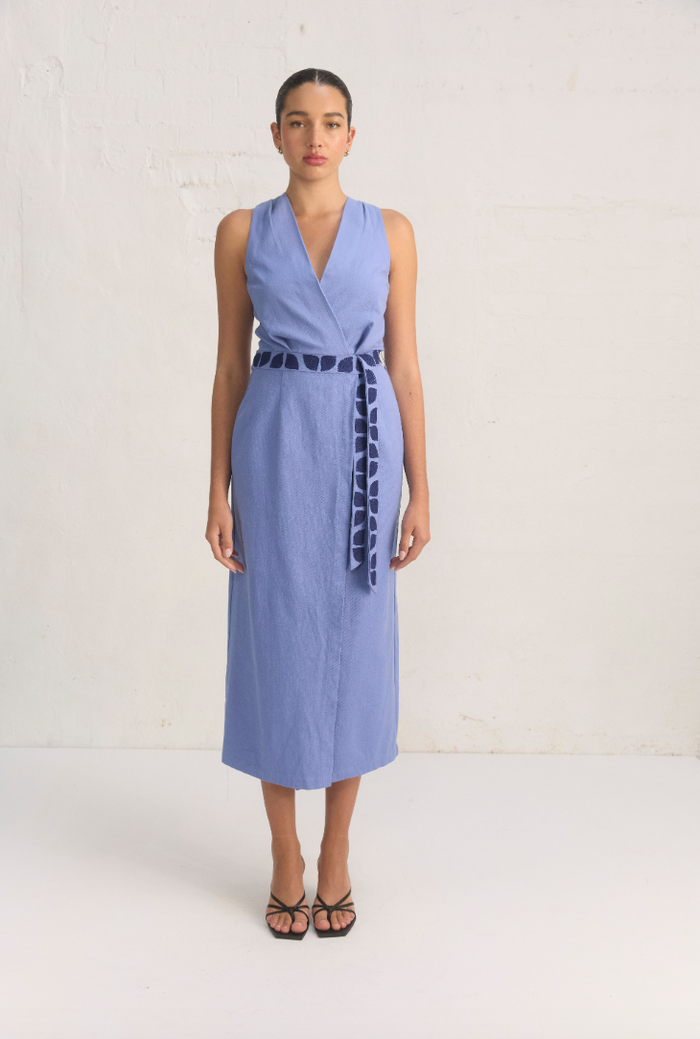 Acacia Midi Dress - Sea Blue