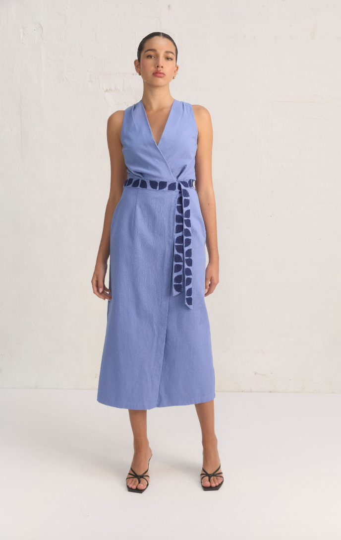 Acacia Midi Dress - Sea Blue