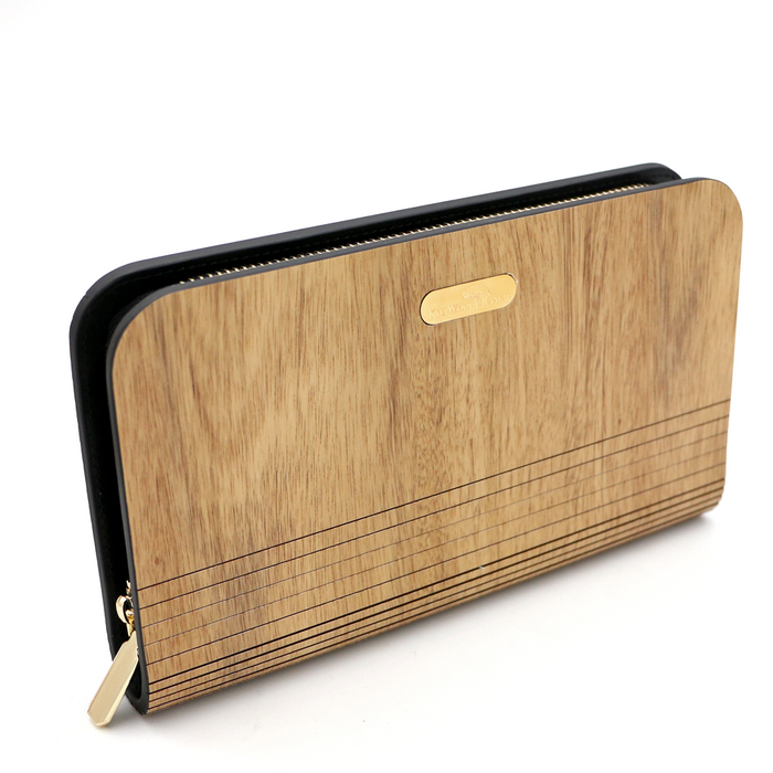 Acacia Wood Clutch Wallet - Side View 1