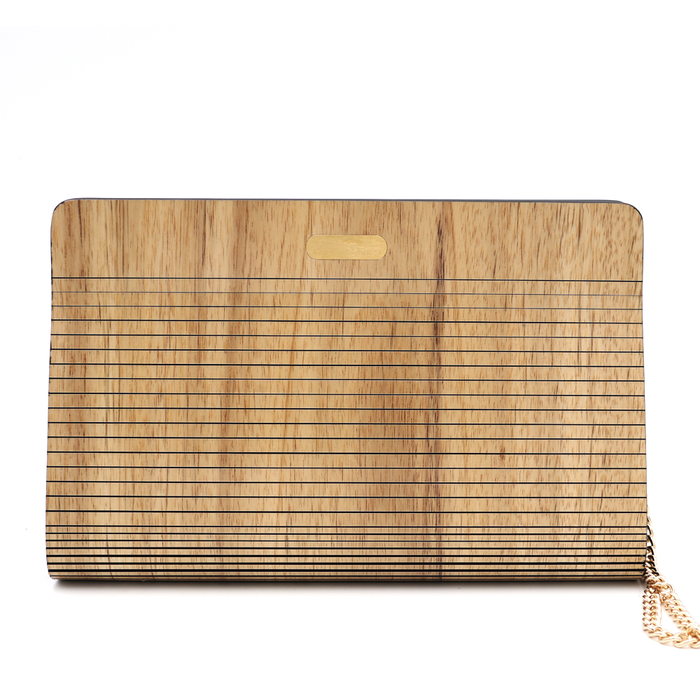 Acacia Wood Clutch - Front View