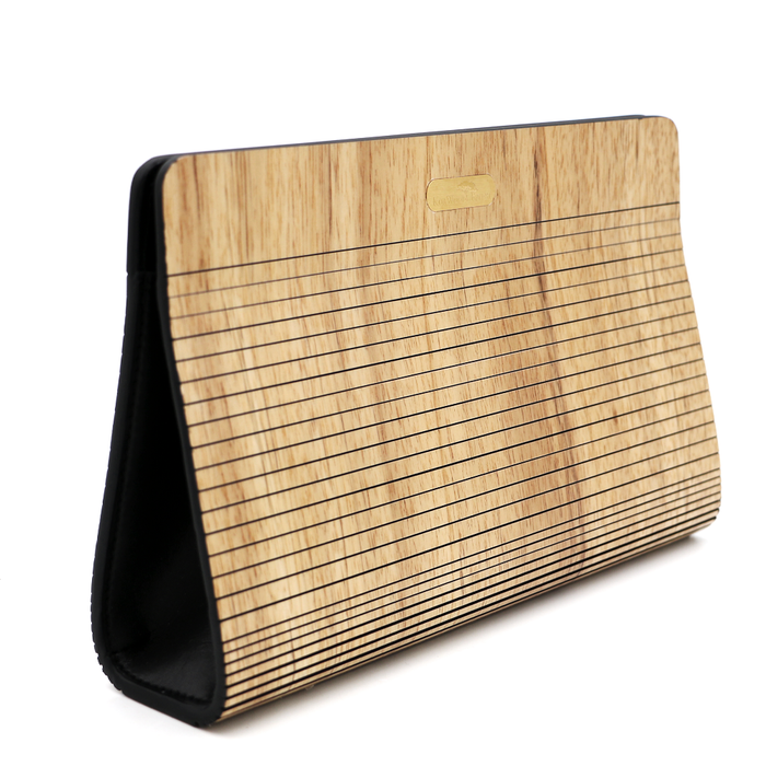Acacia Wood Clutch - Side View 3