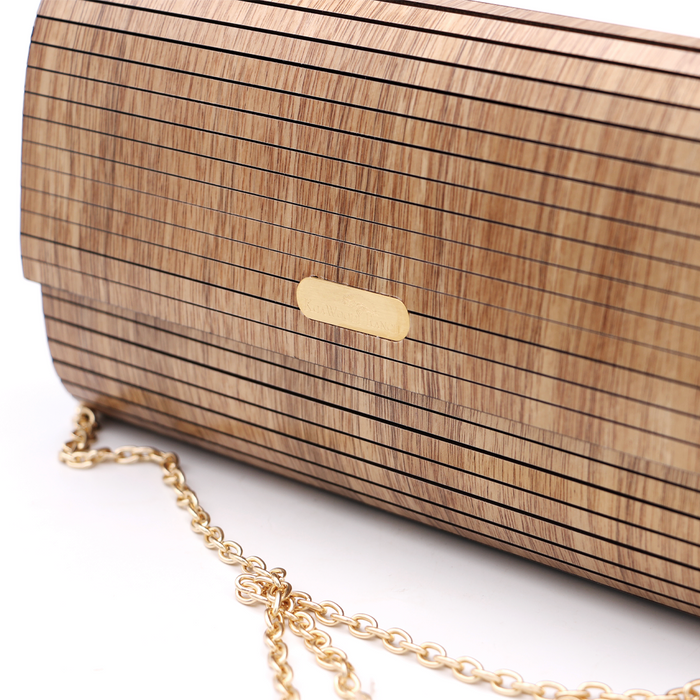 Acacia Wood Crossbody - Close-Up