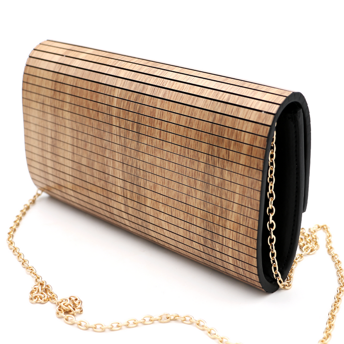 Acacia Wood Crossbody - Back View