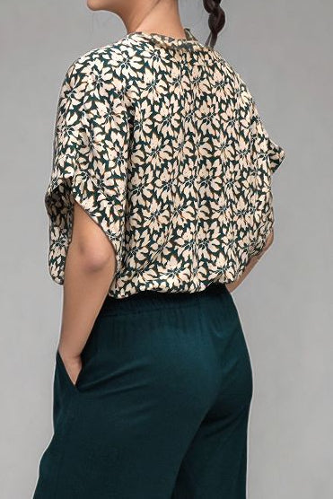 Adora Top - Bloomcrest Petrol