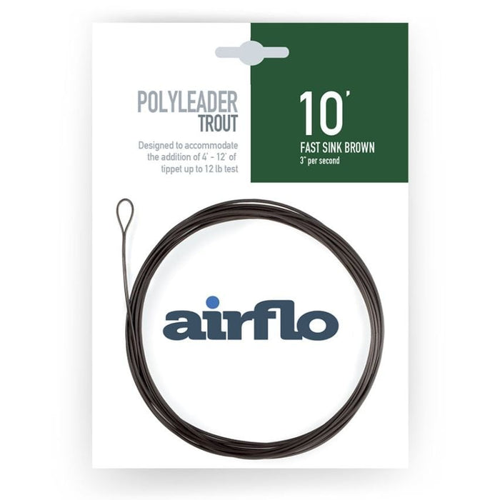 Airflo polyleader light trout - Fast sink brown - 10foot - product packaging on a white background