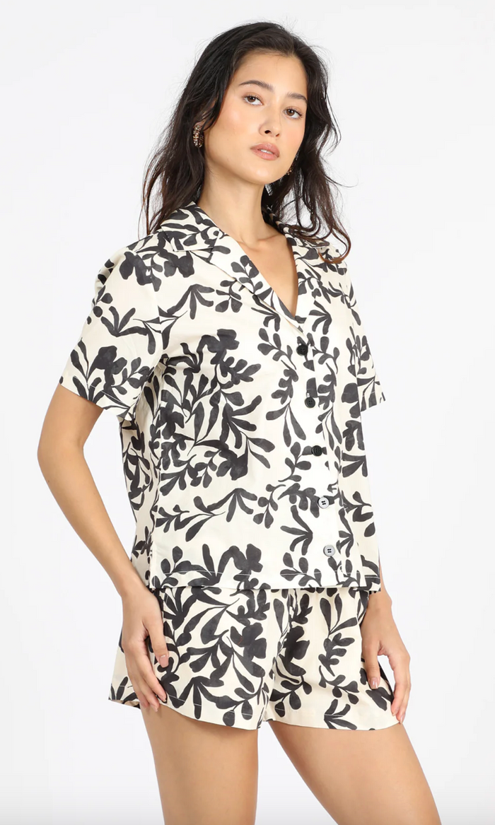 Aldo Vacation Shirt - Ecru/ Black