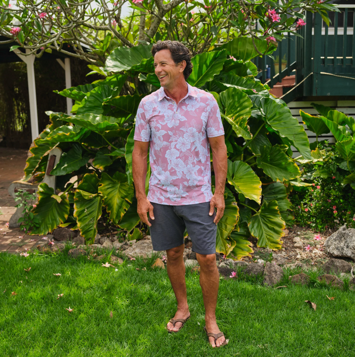Aloha Biscus Performance Polo - Lilas