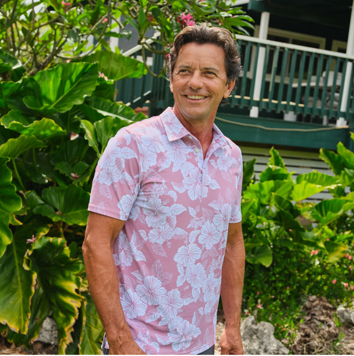 Aloha Biscus Performance Polo - Lilas
