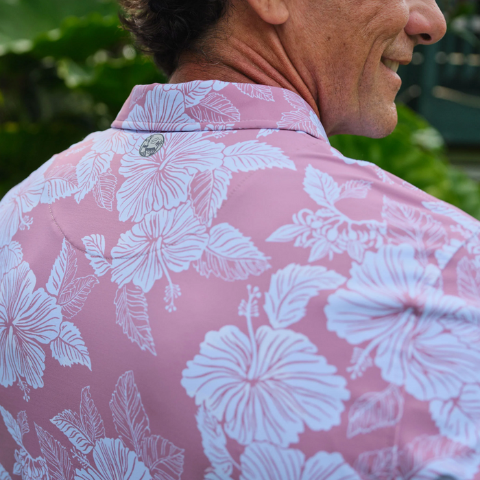 Aloha Biscus Performance Polo - Lilas
