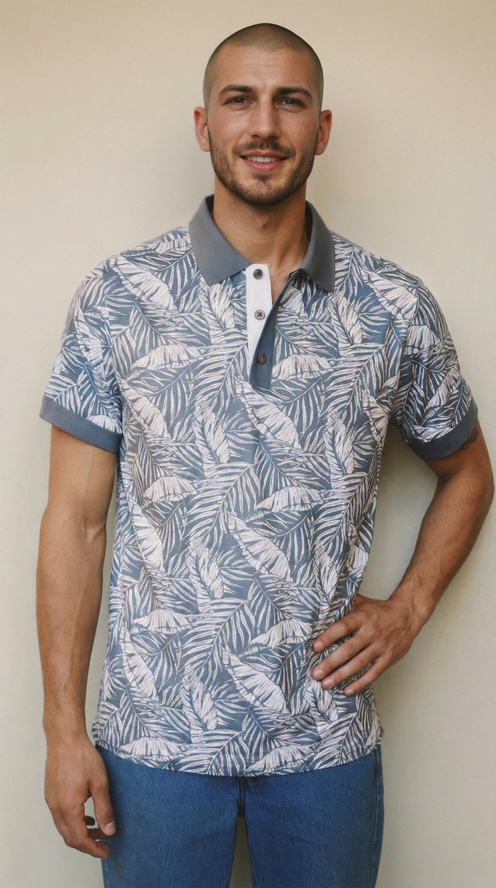Aloha Palms Performance Polo - Deep Grey