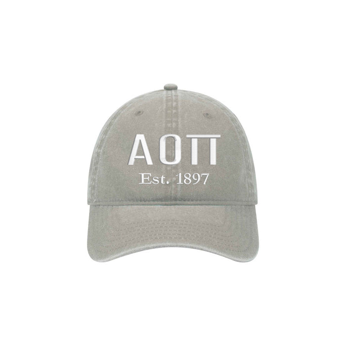 Alpha Omicron Pi Beach Washed Hat