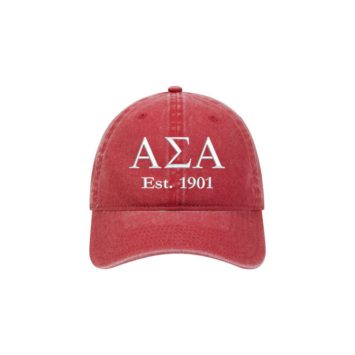Alpha Sigma Alpha Beach Washed Hat