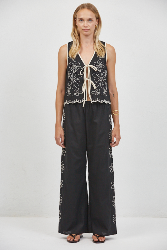 Ardennes Tie Vest Top - Top View 2