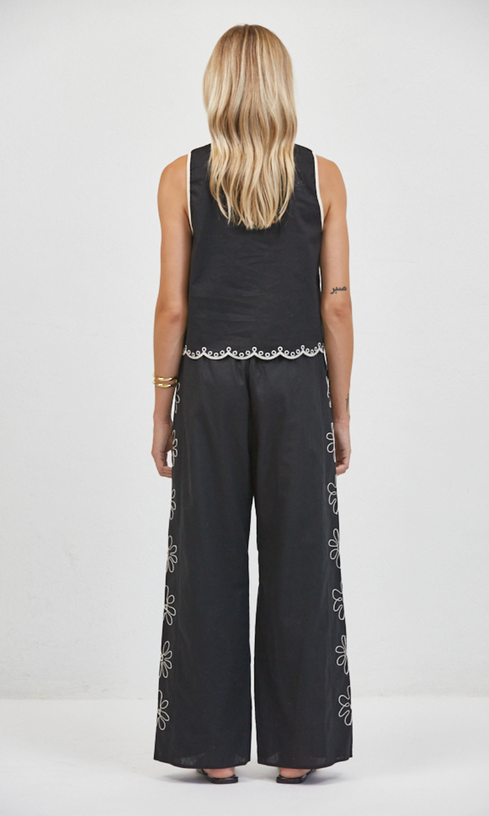 Ardennes Tie Vest Top - Top View 3