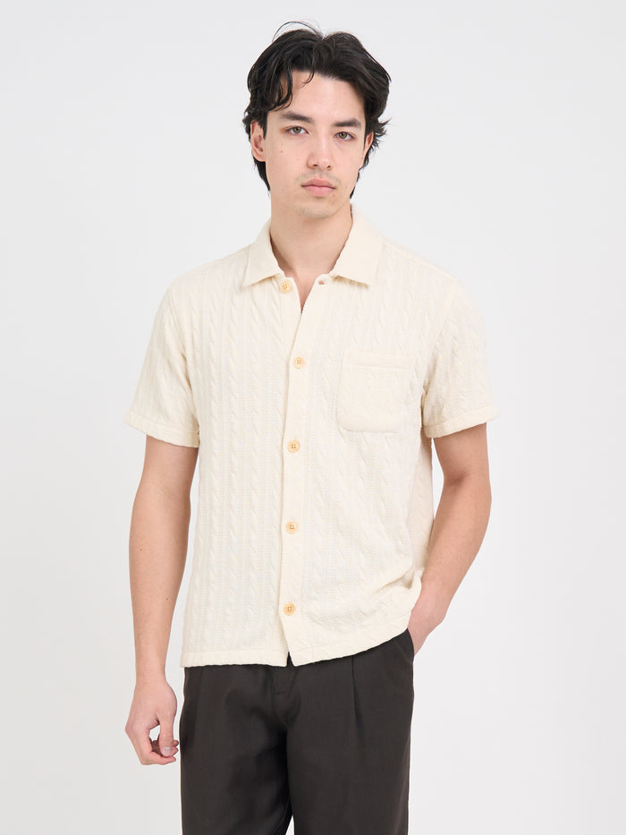 Ashby Short Sleeve Jersey Shirt Weaver Cream