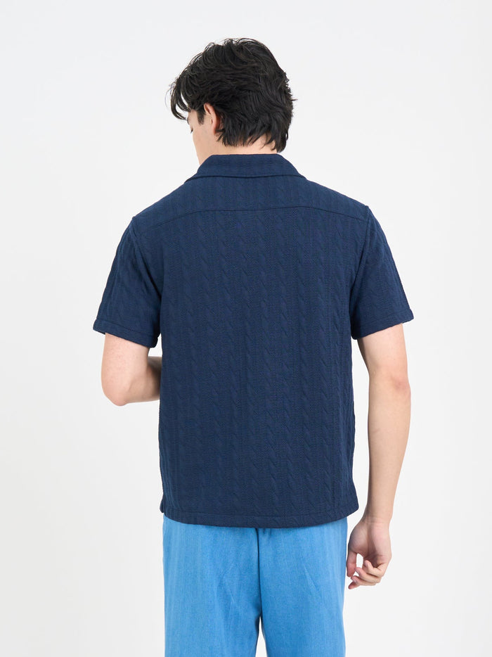 Ashby Short Sleeve Jersey Shirt Weaver Navy