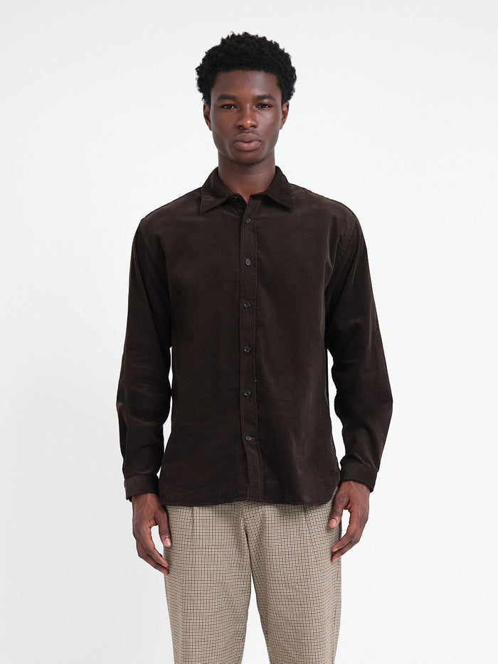 Atlanta Long Sleeve Shirt (Loose Fit) Mersey Cord Brown