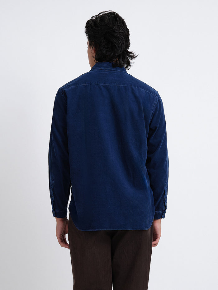 Atlanta Long Sleeve Shirt (Loose Fit) Newson Cord Indigo Blue Rinse
