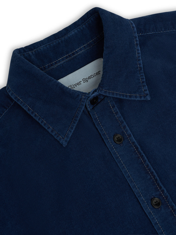 Atlanta Long Sleeve Shirt (Loose Fit) Newson Cord Indigo Blue Rinse