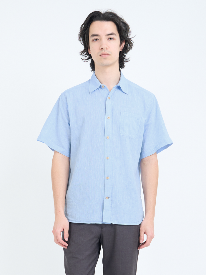 Atlanta Short Sleeve Shirt (Loose Fit) Perkins Blue
